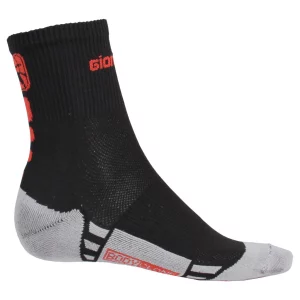 FR-C calcetín medio negro/rojo lateral