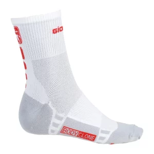 FR-C calcetín medio blanco/rojo lateral