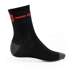 TRADE calcetín medio negro/rojo lateral