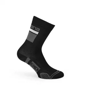 EXO calcetín alto negro/gris lateral