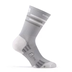 LINES calcetín alto gris/blanco lateral