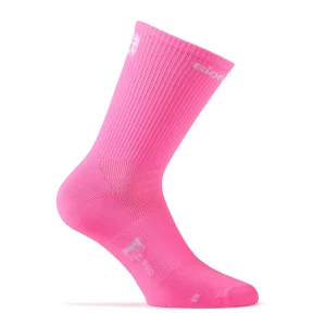 SOLID calcetín alto rosa flúor lateral