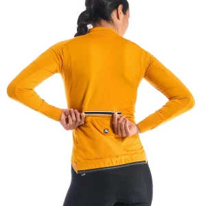 FR-C PRO maillot manga larga mujer amarillo mostaza trasera