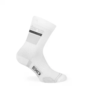 EXO calcetín alto blanco/gris lateral